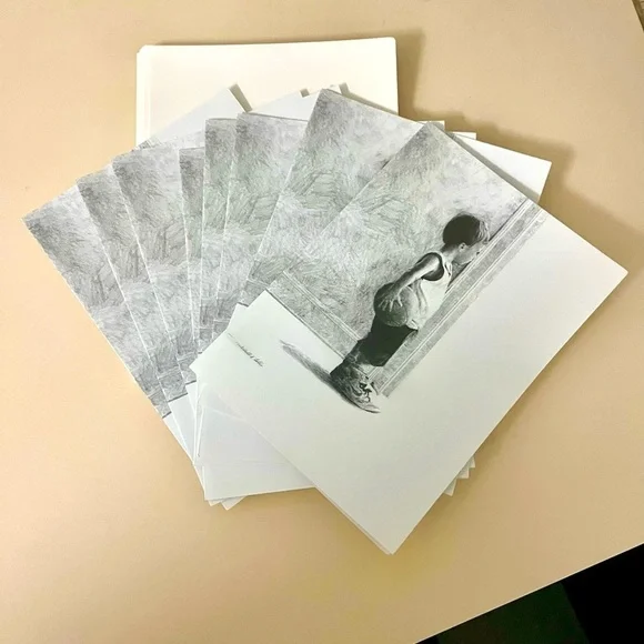 Mitchell Tolle Basketball Blank Greeting Cards “In the Doorway”