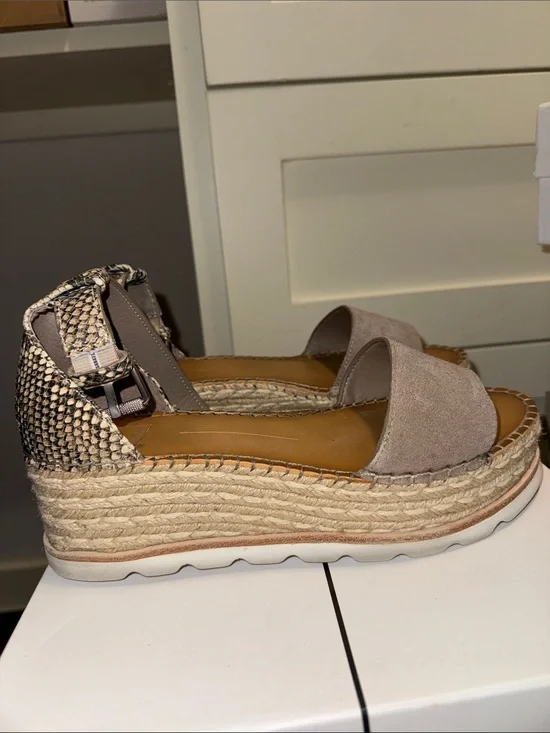 Dolce Vita Larita Neutral Taupe Espadrille Platform Sandals
