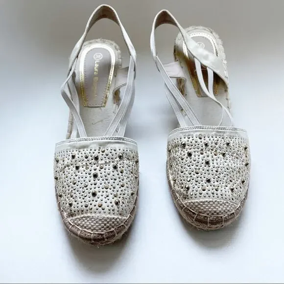Laura Biagiotti Embellished Slingback Espadrilles