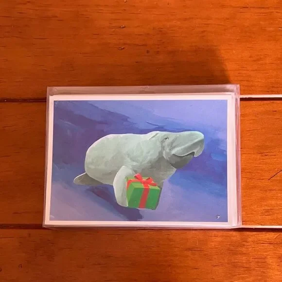 Partially Used Manatee Christmas Holiday Cards