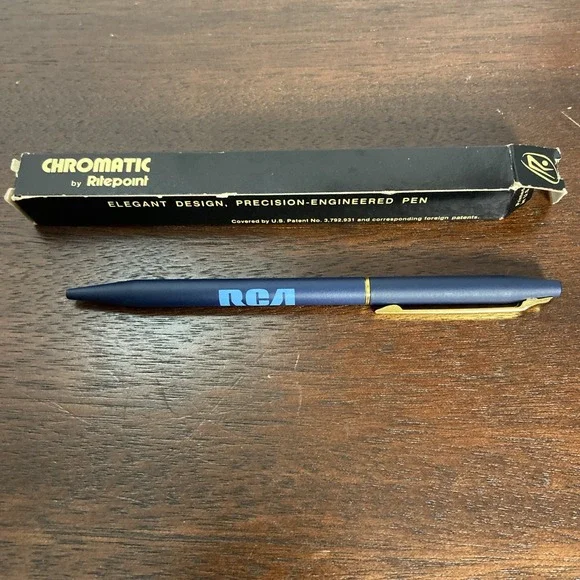 Vtg Ritepoint‎ Chromatic RCA Laboratories Pen w/Original Box Blue Ink