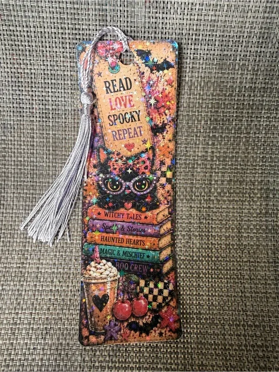 Purple Tassel Halloween Bookmark – Read Love Spooky Repeat