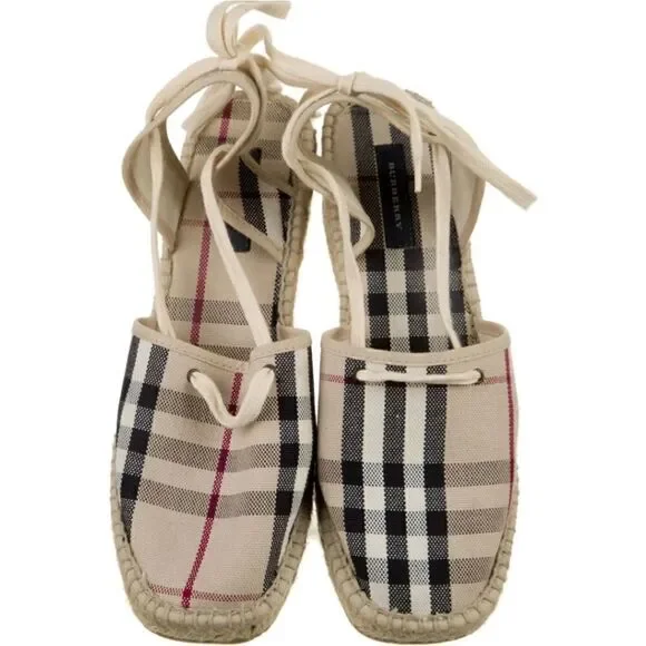 BURBERRYCanvas Plaid Print Espadrilles