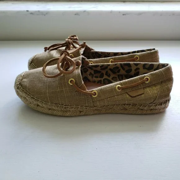 Sperry Top-Sider Loafer Espadrilles Tan and Gold