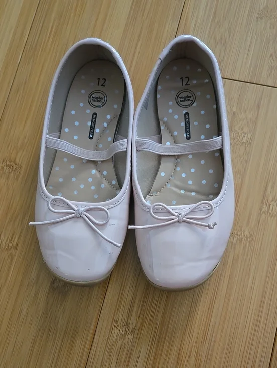 Wonder Nation Girls Light Pink Patent Ballet Flats - 12