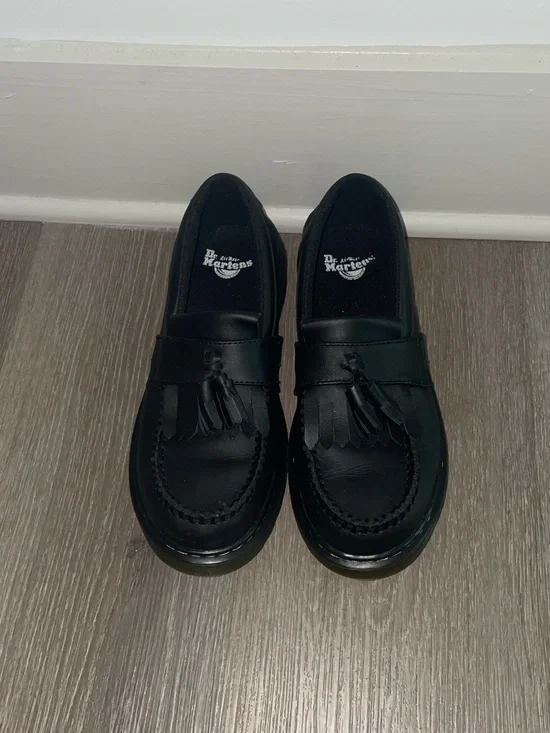 Dr. Martens Kids Black Tassel Penny Loafers