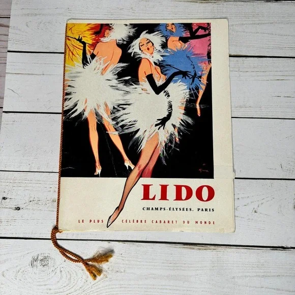 Lido Champs Elysees Paris Program 1959 Vintage Burlesque Cabaret Booklet Photos