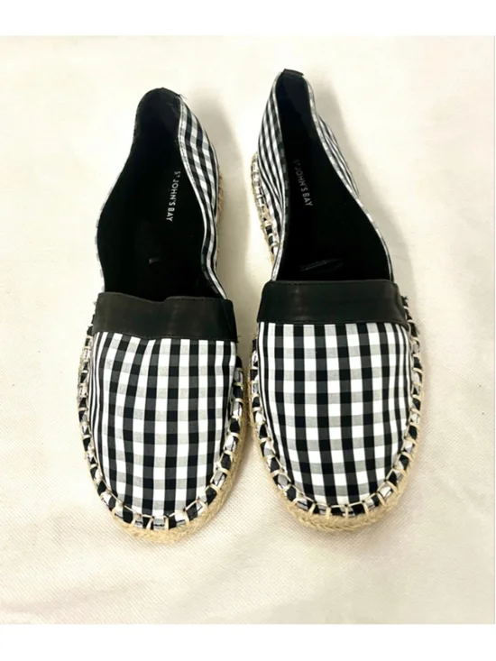 St. John's Bay Marlee Black and White espadrille loafers women size 8W