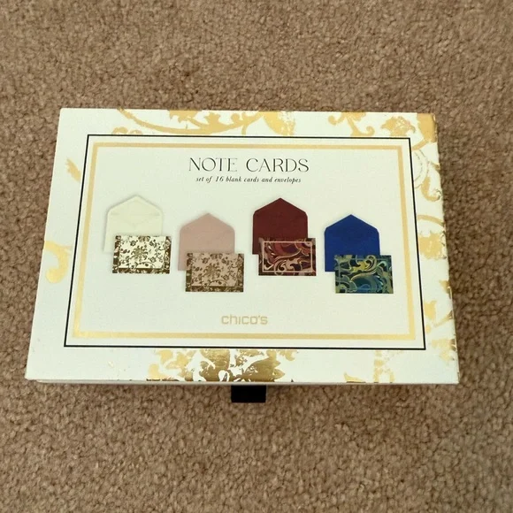 Chico's Gold and Cream Note Cards Set