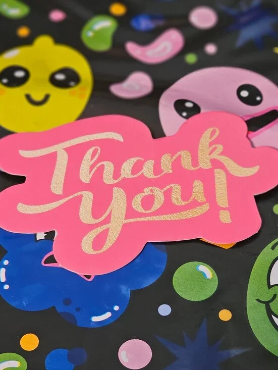 25 count Thank You Cards Small Business Appreciation - Bright Pink And Gold