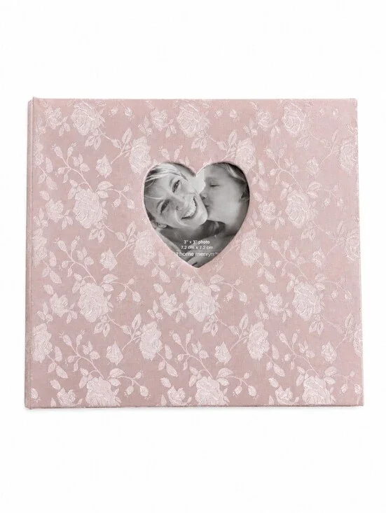 Pink Floral Heart Scrapbook Album