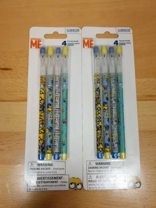 Despicable Me Minions Pencil Party Favors Birthday Goody Bag 2 packs of 4 each