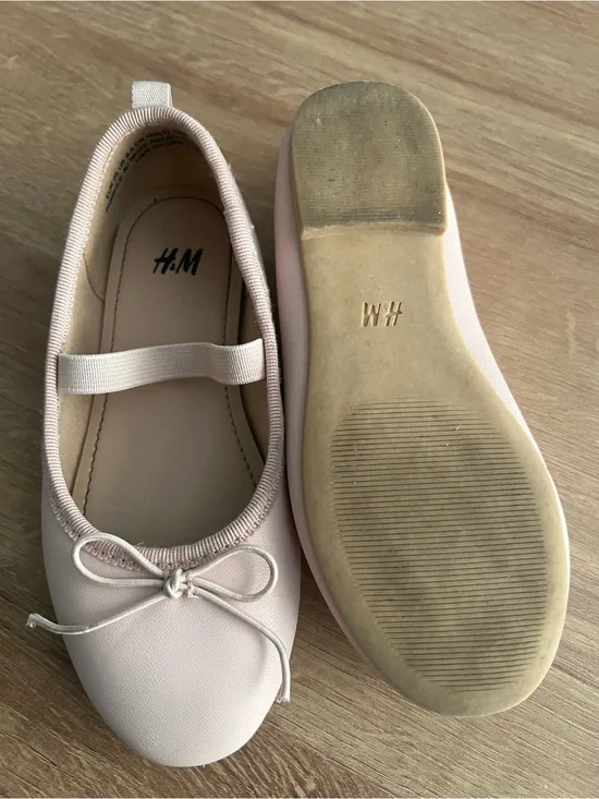H&M Light Pink Girls' Bow Ballet Flats with Elastic Strap