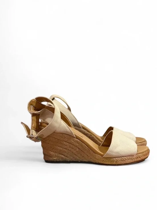 J. Crew Cream Canvas Espadrille Wedge Sandals