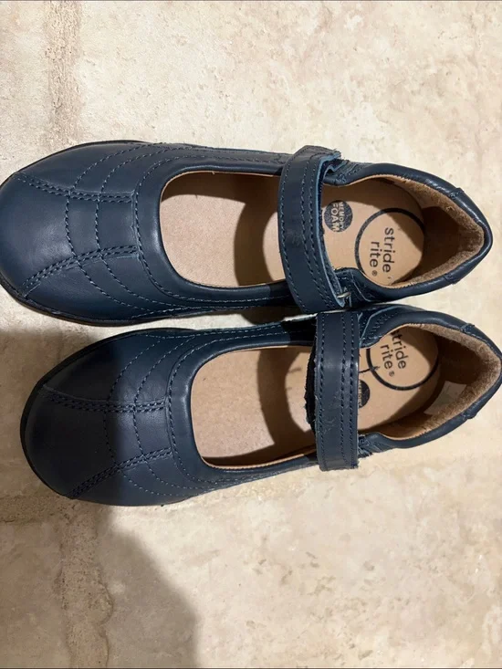 School shoes Stride Rite Navy Hook-and-Loop Mary Jane Shoes