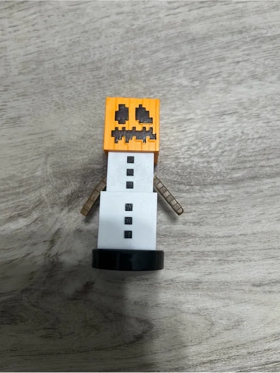 Orange & White Minecraft Snowman stamp