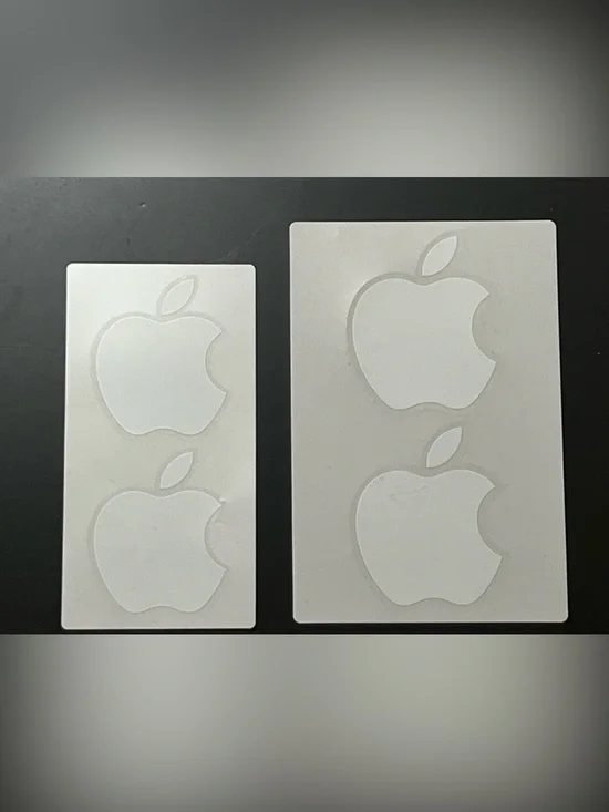 Apple Logo Sticker Lot of 5 White Apple Stickers