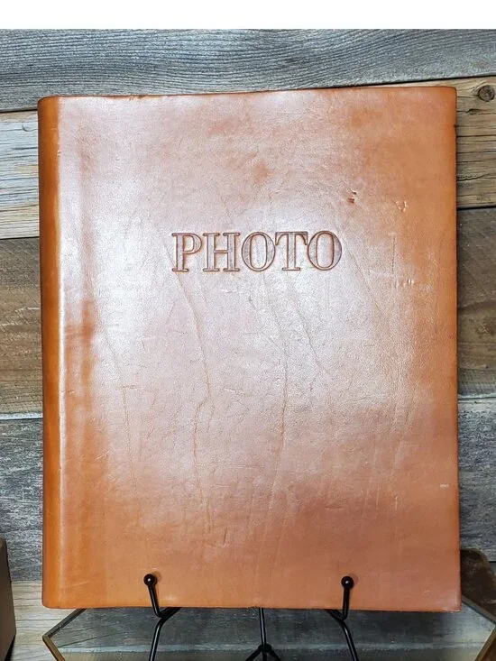 PratesiArte Genuine Leather Photo Album Made In Italy With Cream Pages