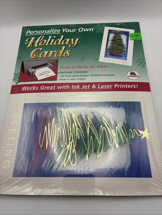 NEW Ampad (20) PERSONALIZE YOUR CHRISTMAS Holiday Cards & ENVELOPES - # 19547