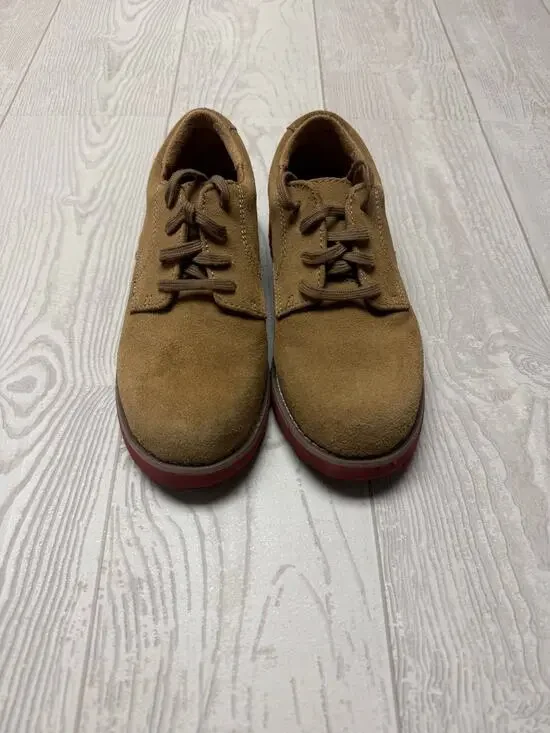 Sperry Top-Sider Tevin Boys Suede Oxford Shoes Brown Red Sole Size 13M