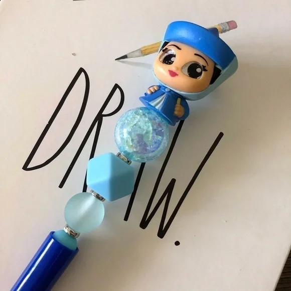Disney Doorables: Sleeping Beauty: Merryweather handmade beaded pen