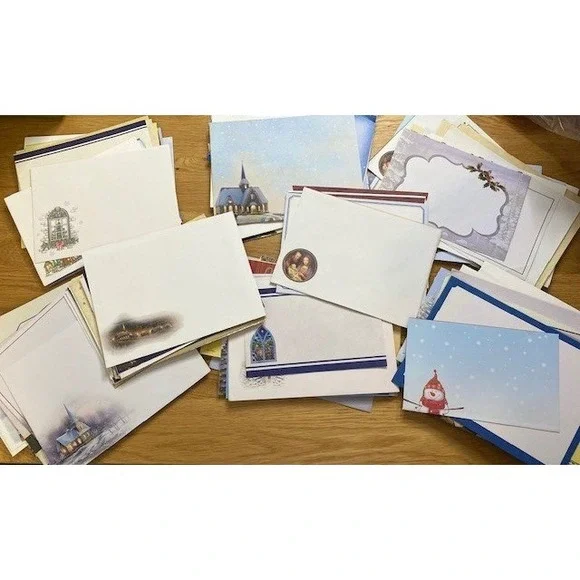 Lot of 140 Vtg Holiday Christmas Envelopes Ephemera Assorted Designs No Cards