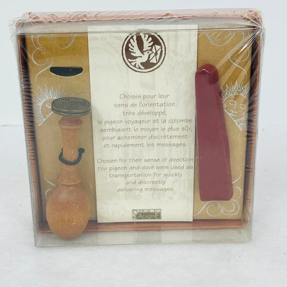 Aladine Wax Seal Kit Unisex OS Carrier Pigeon Red Wax Wood Stamp France