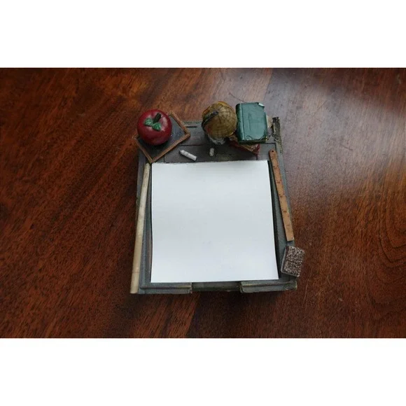 S Sarna Teacher Student Memo‎ Holder Desk Accessory Apple Globe Books Chalkboard