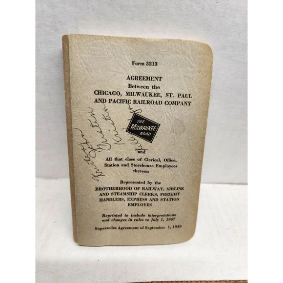 1967 VTG Employee Agreement for The‎ Milwaukee Road Railroad
