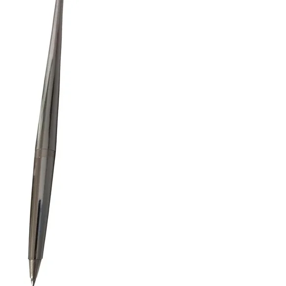 Vintage Chrome Tapered Ballpoint Pen Sleek Silver Tone Twist Action Writing Tool
