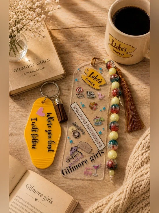 Handcrafted bookmark keychain collab with @allys_closet82