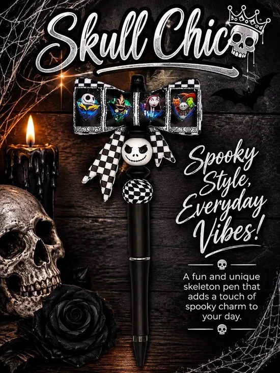 Checkered Skull Mischief Pen