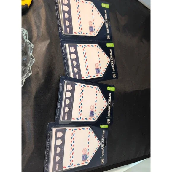 Set Of 4 Air Mail Envelope  Sticky Note Pad School Lunch Notes Daily Notes