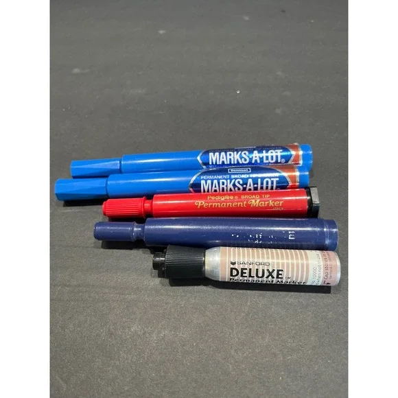 Vintage Permanent Marker Lot Sanford Deluxe Dennison Marks-A-Lot Pedigree Italy