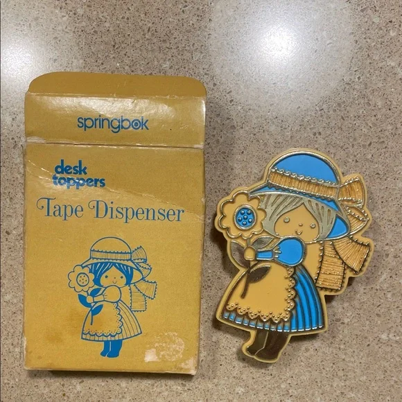 Vintage-Springbok Blue and Gold Tape Dispenser