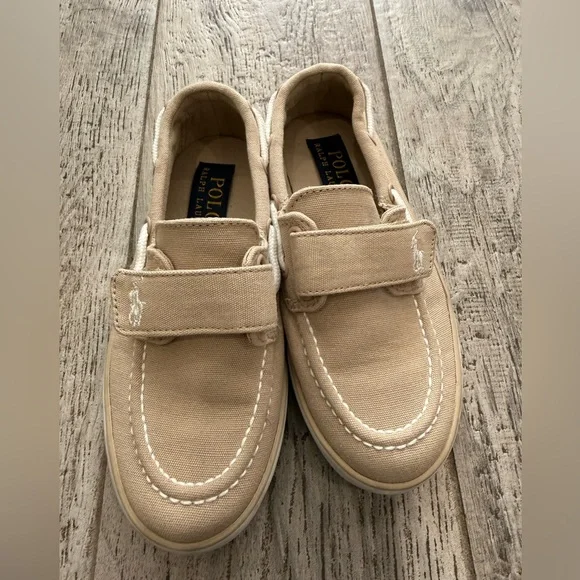 Polo by Ralph Lauren Boys Beige Canvas Dress Shoes