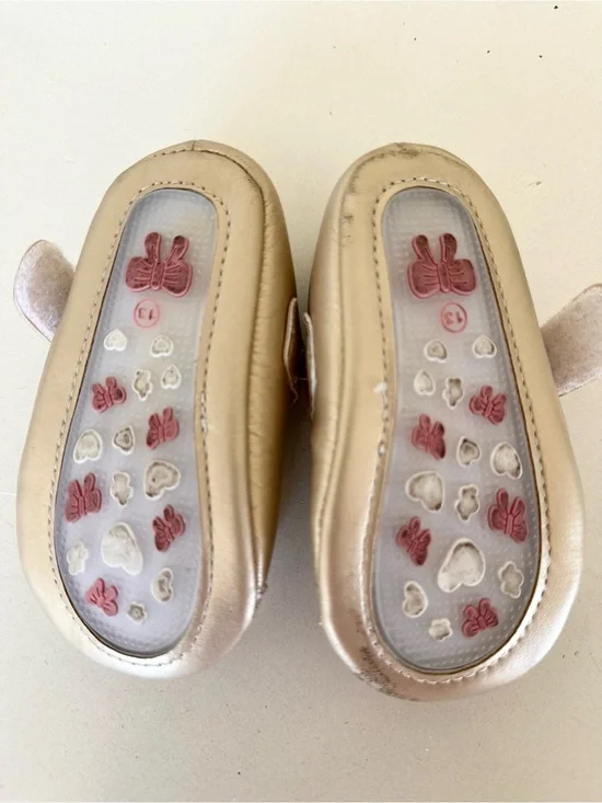 Girls Sparkle Gold Mary Jane Shoes with Bow