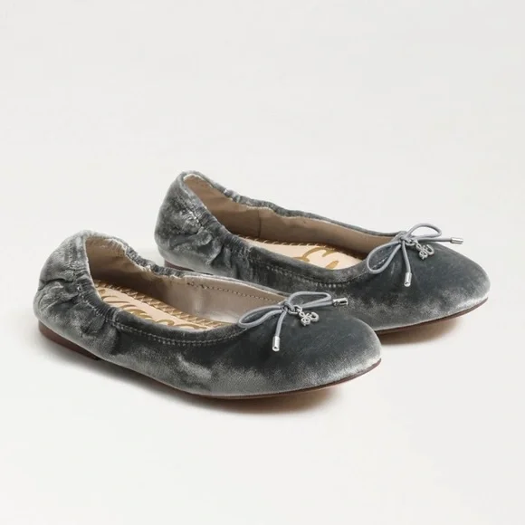 NIB Sam Edelman Felicia Kids Ballet Flat Smokey Blue Velvet Size 3M