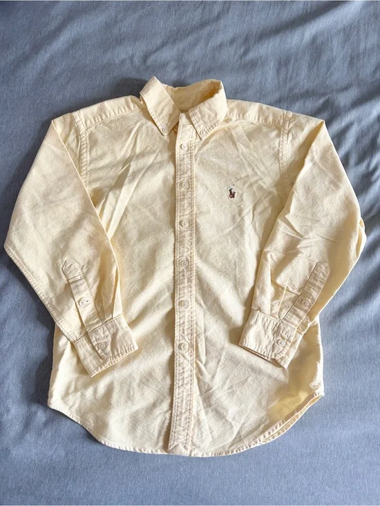 Ralph Lauren Kids Classic Button-Down Oxford Shirt Yellow Size 8 Preppy Designer