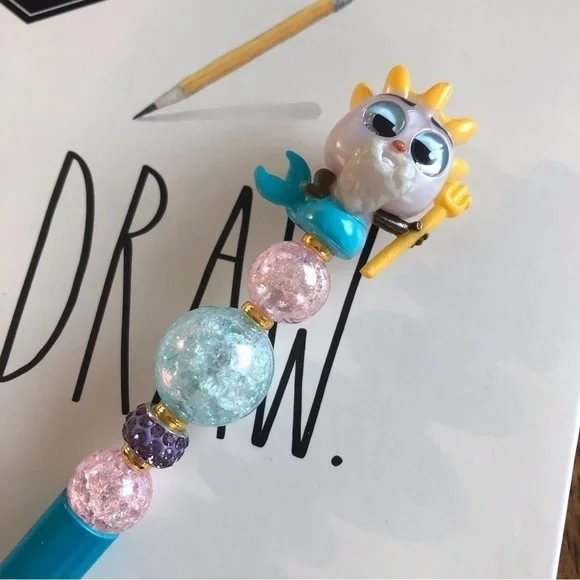Disney Doorables: Olaf Retells: Little Mermaid: King Triton handmade beaded pen