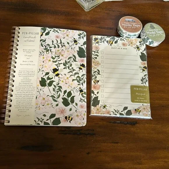 Notepad plus notebook plus Washi tape Bundle all new
