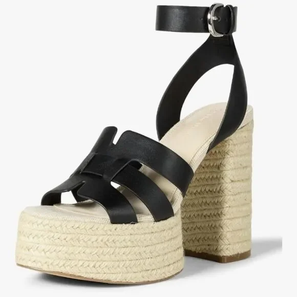 The Drop Women's Black Bea Platform Heel Size 7.5 - 4.6 Inch Heel