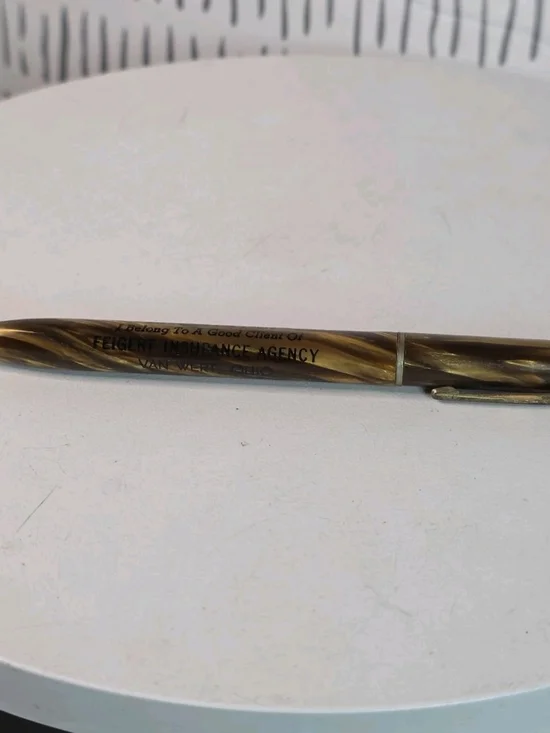 Vintage Sheaffer Advertising Mechanical Pencil Feigert Insurance Van Wert Ohio