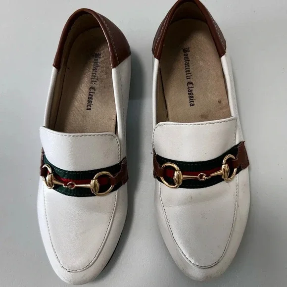 Boutaccelli  white Leather Loafer Size 12.5 (EUR-29)