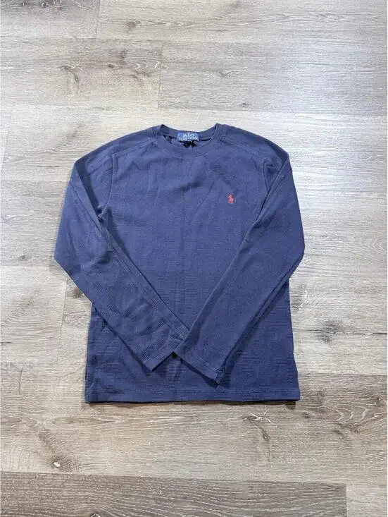 Polo Ralph Lauren Boy Navy Blue‎ Cotton Waffle-Knit Pullover Sweater Size 10/12