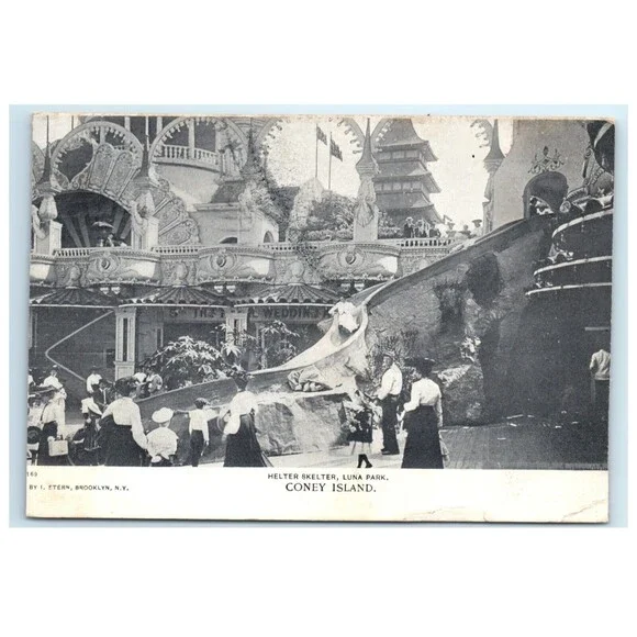 VTG Postcard‎ Coney Island New York Helter Skelter Luna Park Early 1900s Posted