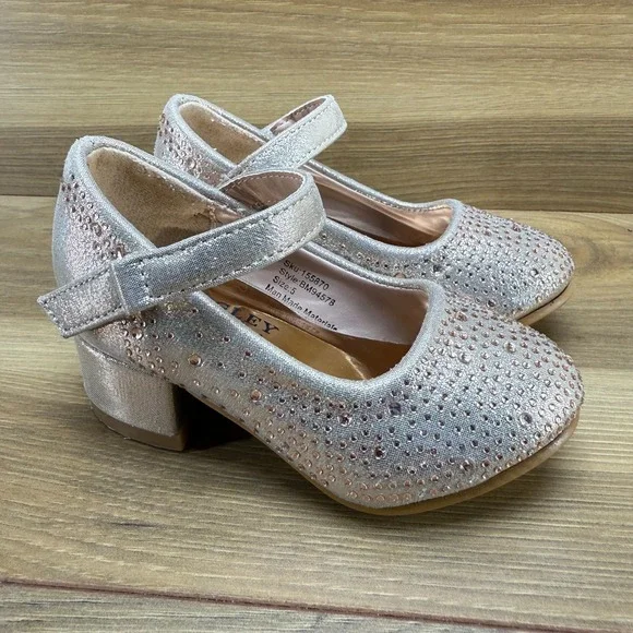 Badgley‎ Mischka Toddler Girls 5 Dress Shoes Mary Janes Pumps Gems Bling