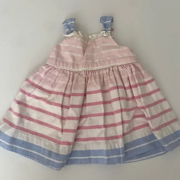 Ralph Lauren Pink and Blue Striped Dress 3M