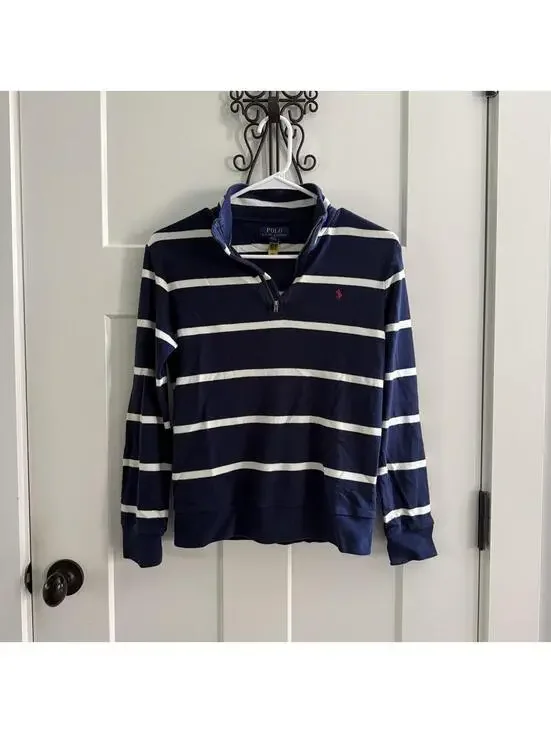 Polo Ralph Lauren Striped Quarter Zip Youth L 🐎