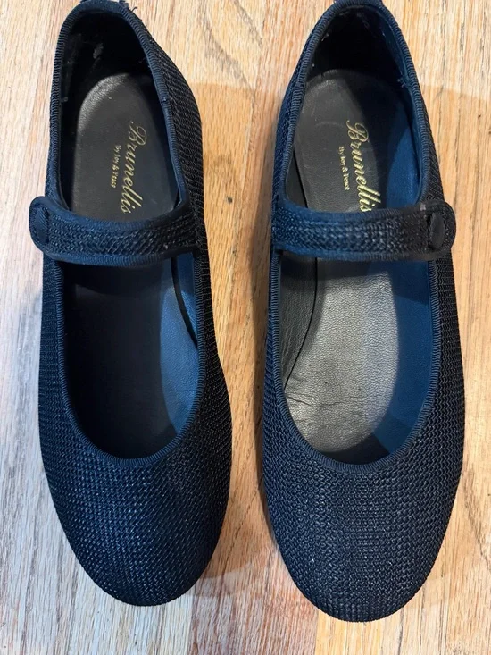Brunellis Black Woven Mesh Mary Jane Girls EU 37 — Worn Once — Retail $182